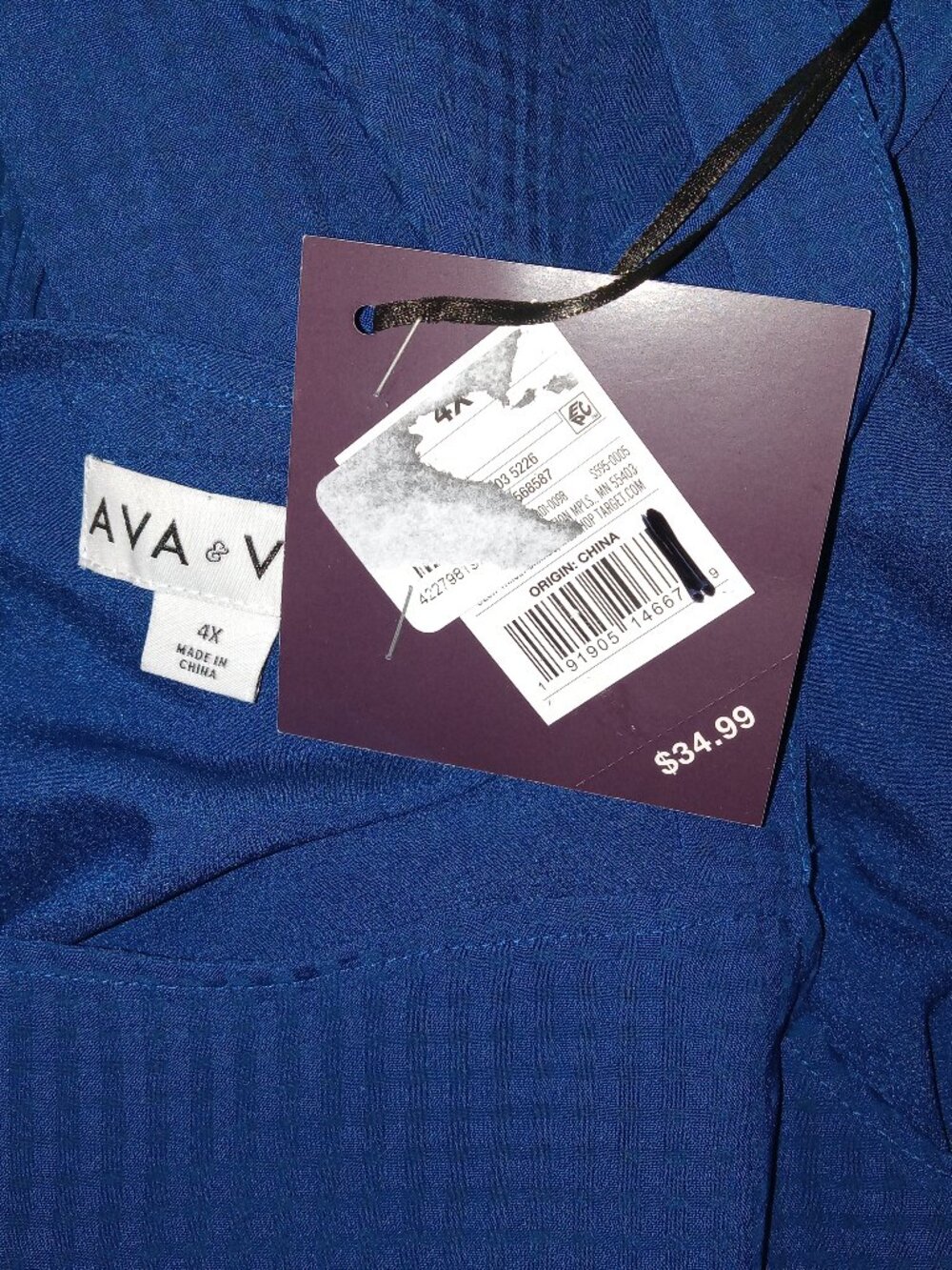 Ava & Viv Blue Gingham Checkered Maxi Tiered Sundress NWT 4X - Picture 3 of 3